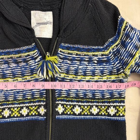 Anthropologie Sparrow Women's Black Full Zip Knit Sweater Wool Blend Size Medium - Picture 4 of 7